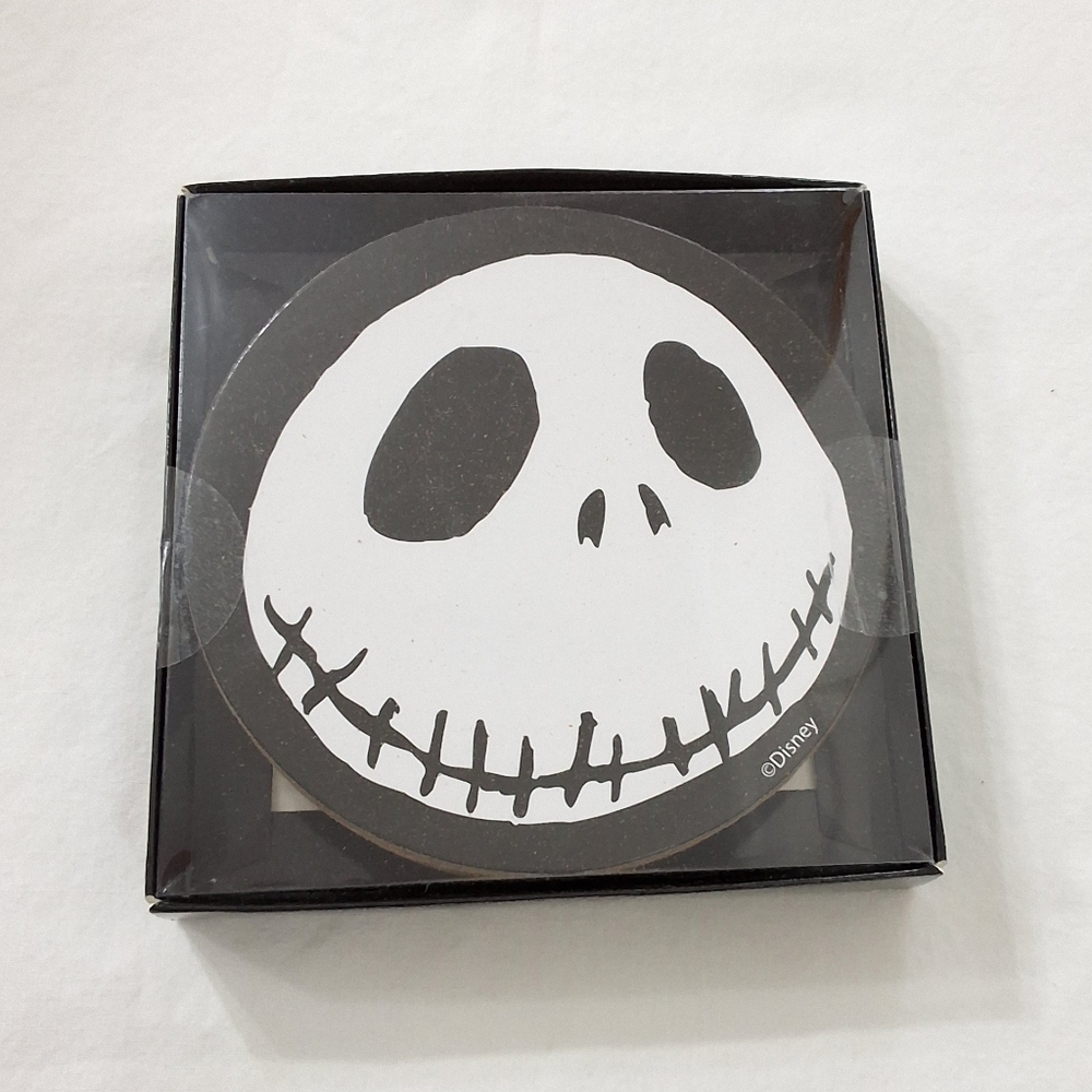 NEW Disney Jack Skellington Set Of 4 Round Wood Coasters (4" x 4")